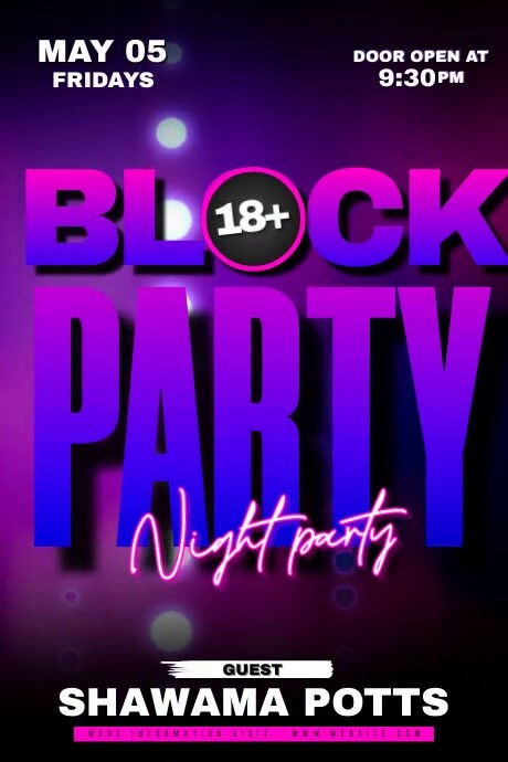 Block Party Video Poster template