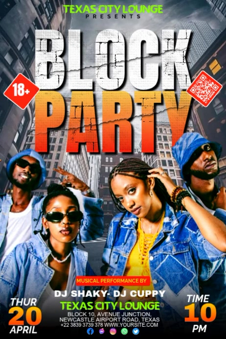 Block Screening Event Invite Block street Party Invitation Video template | PosterMyWall