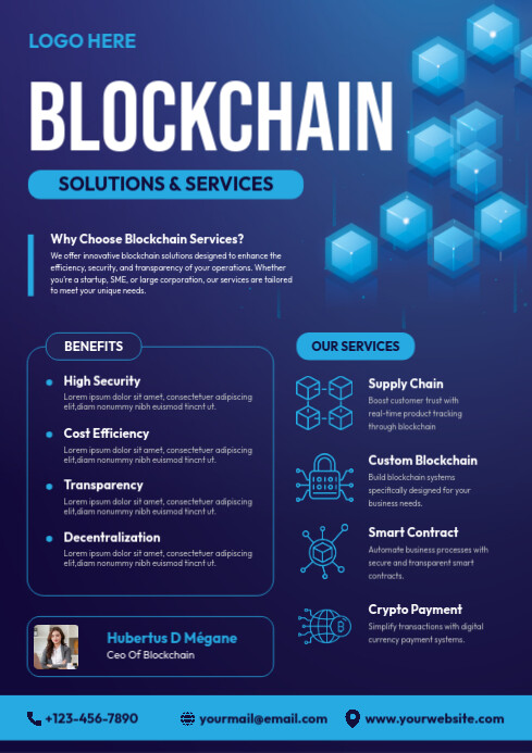 Blockchain Service Flyer A4 template