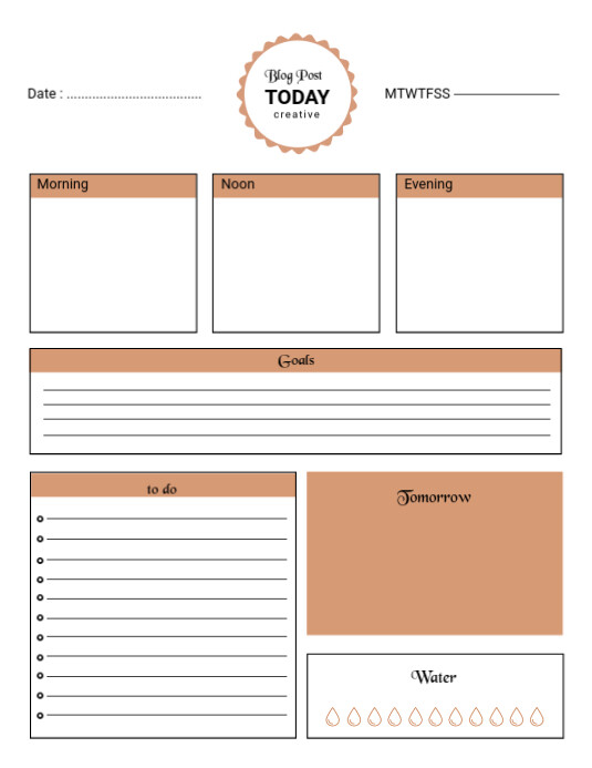 Blog post planner template 传单(美国信函)