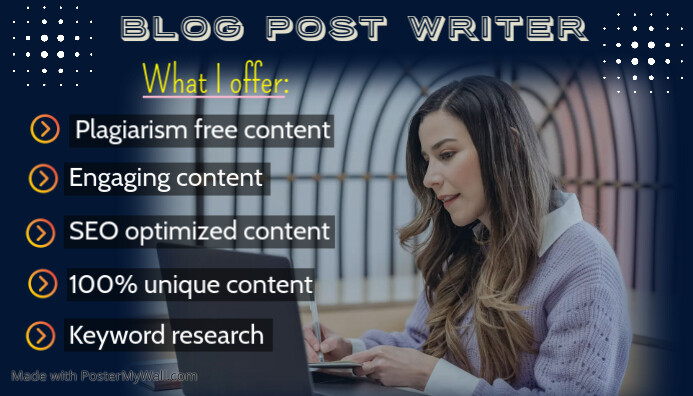 Blog post Writer Template | PosterMyWall