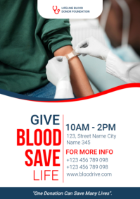 White Blood Donation Drive A2 Template