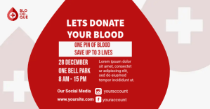 White Blood Donation Campaign Imagem partilhada do Facebook Template