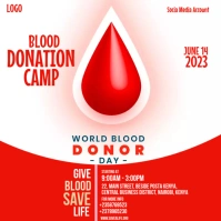 blood donation camp Publicação no Instagram template