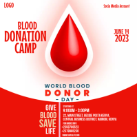 白色 Blood Donation Camp Instagram-opslag Template