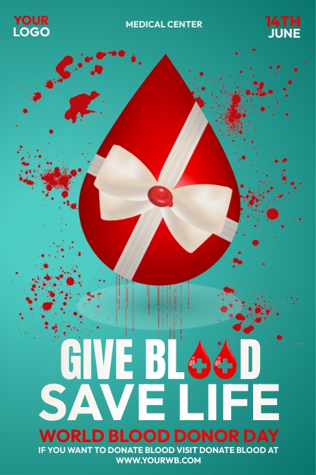 Blood donation camp flyer poster Cartaz template