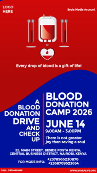 blood donation drive ads Instagram Story template