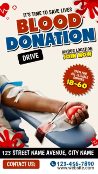 White Blood Donation Drive Reel Instagram Template