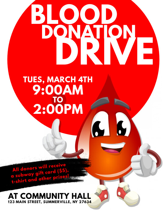Blood Donation Drive Flyer Template PosterMyWall