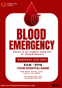 BLOOD DRIVE DONATION A3 template