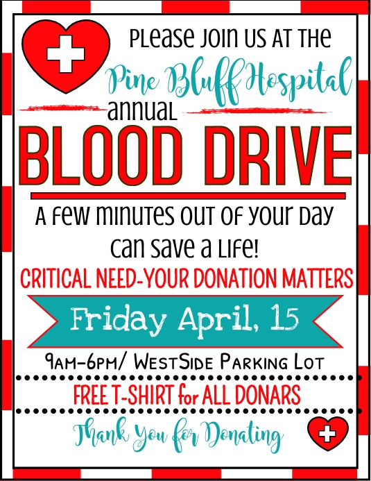 Blood Drive Flyer 传单(美国信函) template