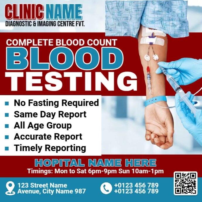 Blood Testing Ads Instagram Post template