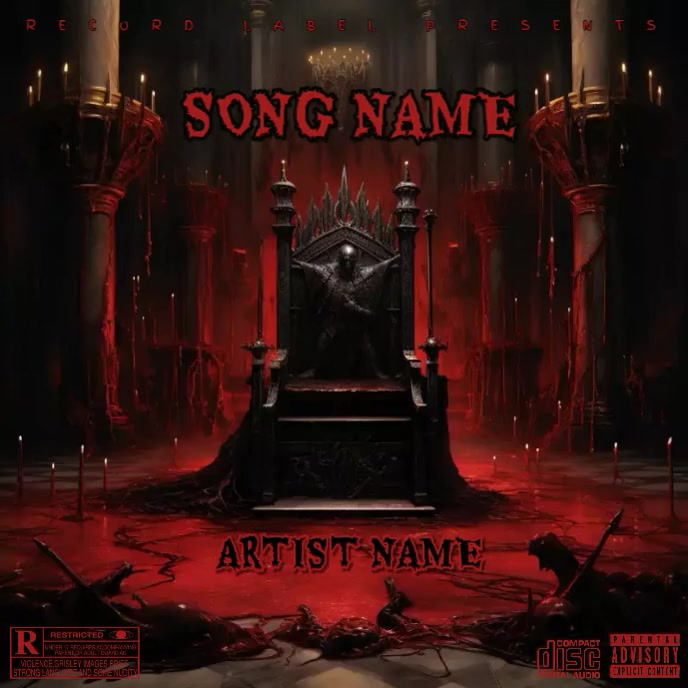 BLOOD THRONE ALBUM SONG MIXTAPE COVER TEMPLAT Okładka albumu template