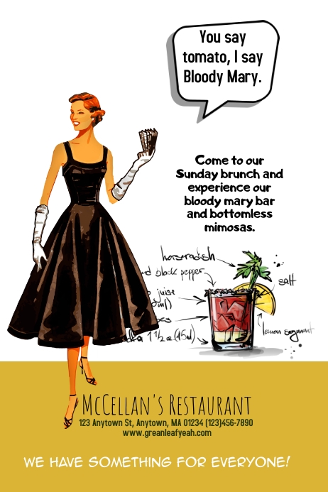 Bloody Mary Bar Brunch Flyer Template | PosterMyWall