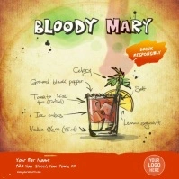 Bloody Mary Recipe Video Ad Square (1:1) template