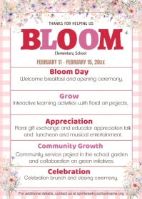 Bloom Floral Teacher Appreciation Week Itiner A6 template