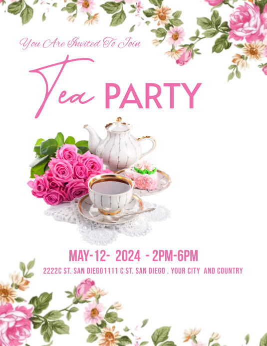 Tea Party Program Template Tea Party Invitation Template PhotoADKing