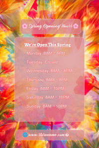 White Spring Opening Hours A1 Template | PosterMyWall