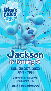 Blue's Clues Birthday Invitation Digitale display (9:16) template