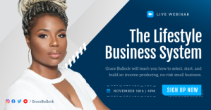 Blue Webinar Promotion Facebook Shared Image Template
