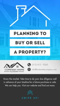 Blue & Grey Real Estate Instagram Story template