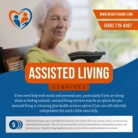 Blue & Orange Assisted Living Instagram Video Квадрат (1 : 1) template