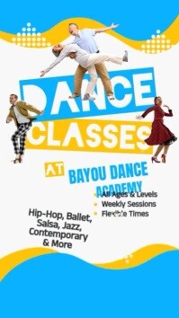 Blue & Orange Modern & Minimal Dance Class Instagram Reel template