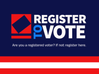 Blue & Red Modern Voter Registration Yard Sign template