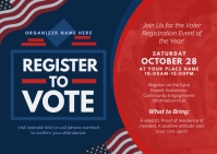 Blue & Red Professional Register To Vote Post Postcard template