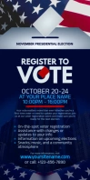 Blue & Red Professional Voter Registration Ro Roll Up Banner 3' × 6' template