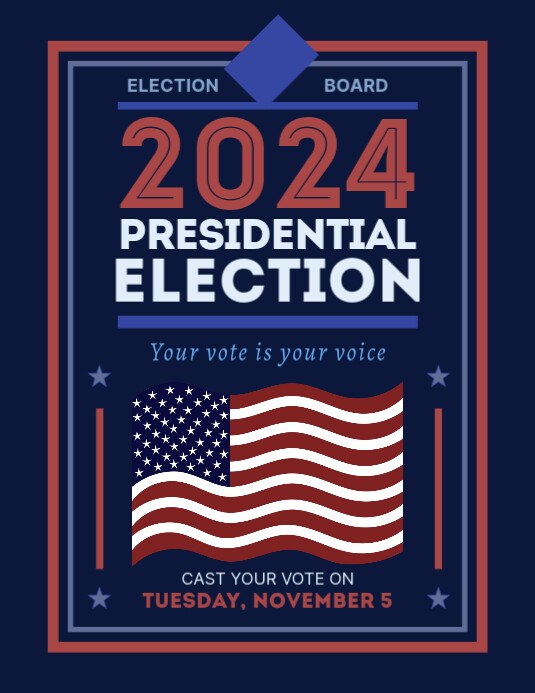 2024 Election Lettering Blue & Red Typographic 2024 Election Day Flyer (us Letter) Template ...