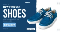 Blue & White Modern New Product Shoes Facebook Shops Ad template