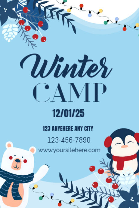Blue & White Modern Winter Modern Poster (Portrait) Template | PosterMyWall