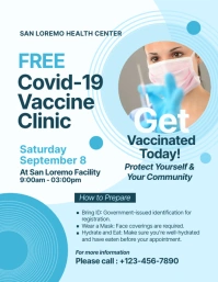 Blue & White Professional Vaccine Clinic Flye Flyer (US Letter) template