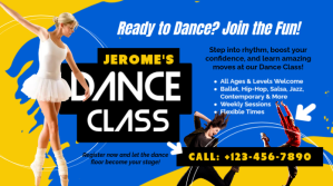 Blue & Yellow Professional Dance Class  Twitter or X Post template