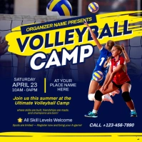 Blue & Yellow Professional Volleyball Camp Instagram Post template