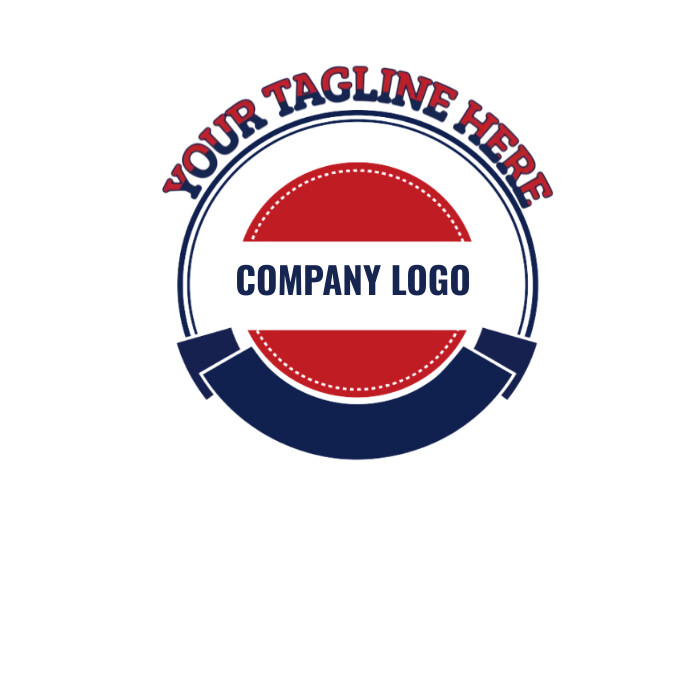 blue & red circle company logo template