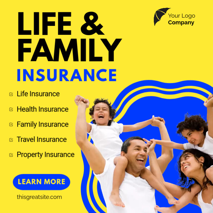 digital Insurance modern Wpis na Instagrama template