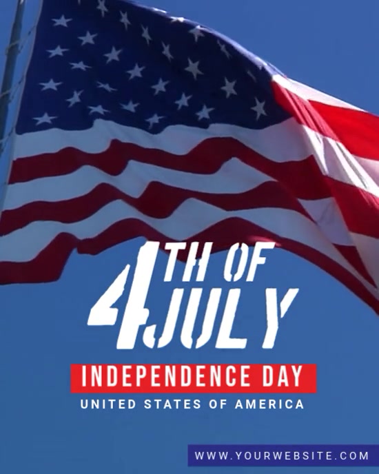 Blue 3d 4th Of July Instagram Portrait template