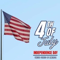 Blue 3d 4th Of July Pos Instagram template