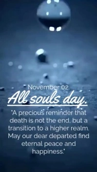 Blue 3d All Souls Day Instagram Reel template