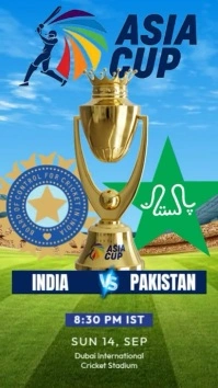 Blue 3d Asia Cup 2025 Instagram Story template