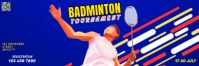 Blue 3d Badminton Tournament Tajuk Twitter template