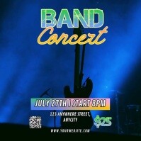 Blue 3d Band Concert Pos Instagram template