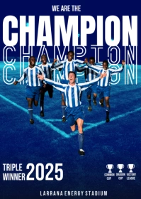 Blue 3d Champion  A6 template