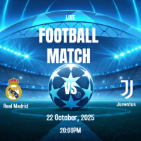 Blue 3d Champions League Night  Instagram Post Wpis na Instagrama template