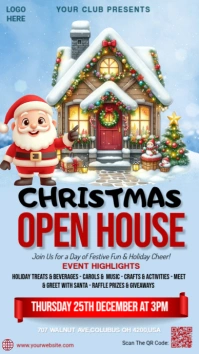 Blue 3d Christmas Open House Instagram Story template