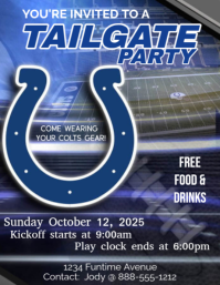 Blue 3d Colts Football Sports Tailgate Flyer (us Letter) Pamflet (VSA Brief) template