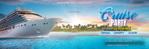 Blue 3d Cruise Party Tajuk Twitter template