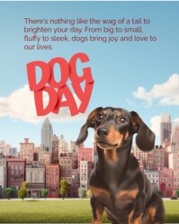 蓝色 Dog Day Celebration Instagram Portrait Template